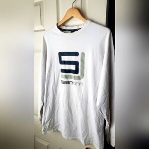 Sean John White and Black Logo Long Sleeve Tee